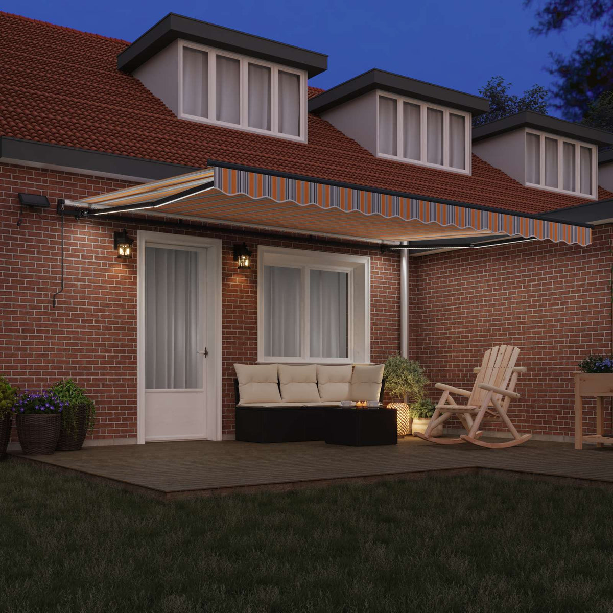 vidaXL Retractable Awning Multicolour 450 x 350 cm 3