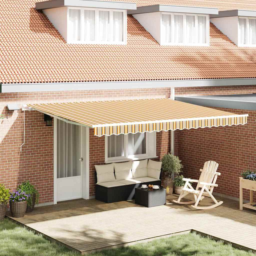 vidaXL Retractable Awning Multicolour 450 x 350 cm 1