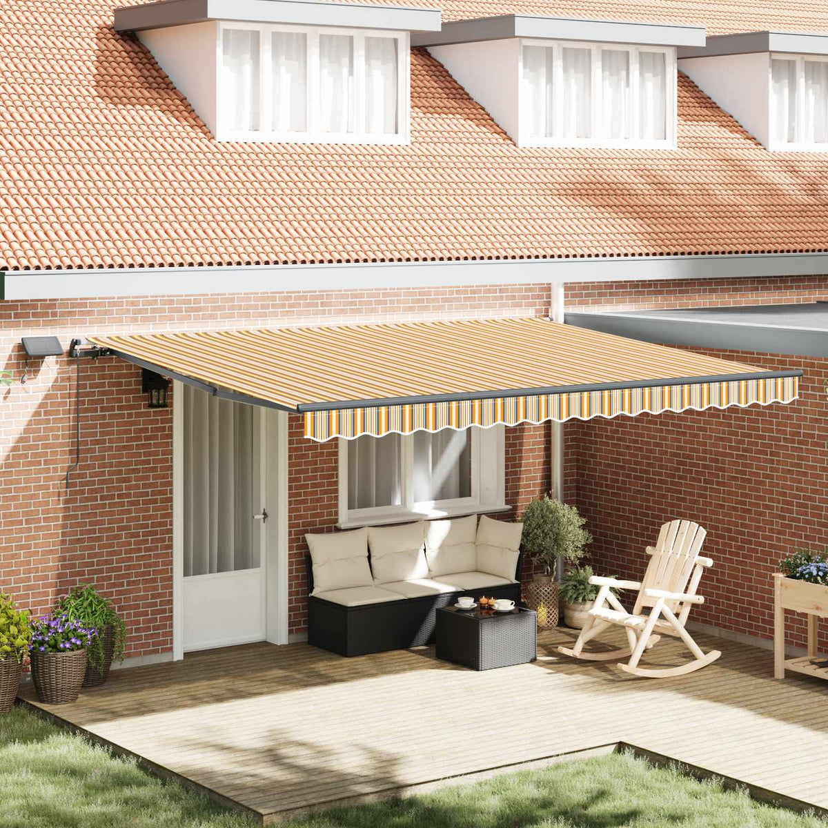 vidaXL Retractable Awning Multicolour 450 x 350 cm 1