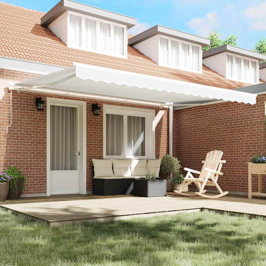 vidaXL Retractable Awning White 450 x 350 x 165 cm 3