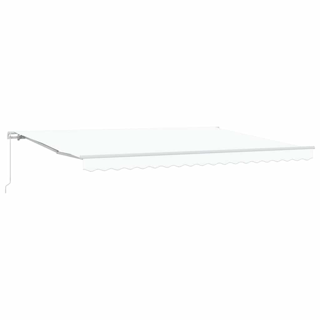 Manual Awning 4.5 x 3.5 m 100% Polyester with white frame Drop 350 cm Width 450 cm White