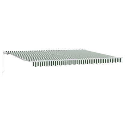 vidaXL Retractable Awning Green and White 450 x 350 x 165 cm 2