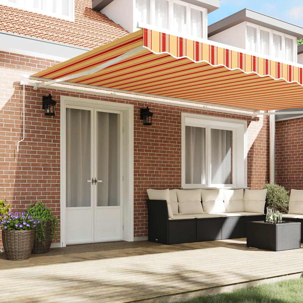 vidaXL Retractable Awning Yellow and Orange 500 x 300 x 165 cm 3