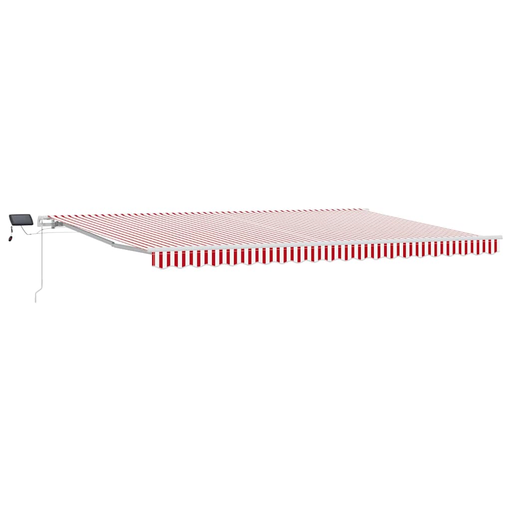 vidaXL Retractable Awning Red and White 500 x 300 cm 2