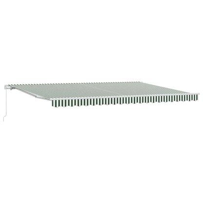 vidaXL Retractable Awning Green and White 500 x 300 cm 2