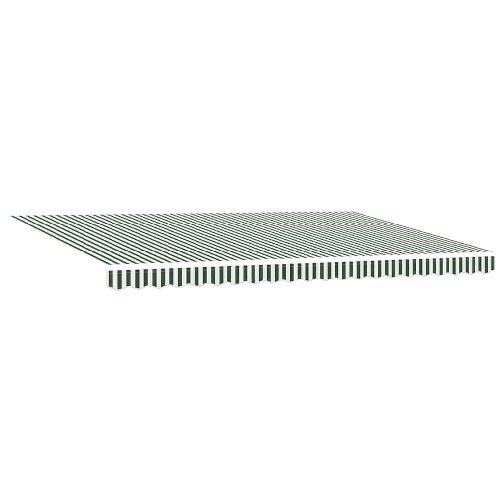 vidaXL Retractable Awning Green and White 500 x 300 cm 5
