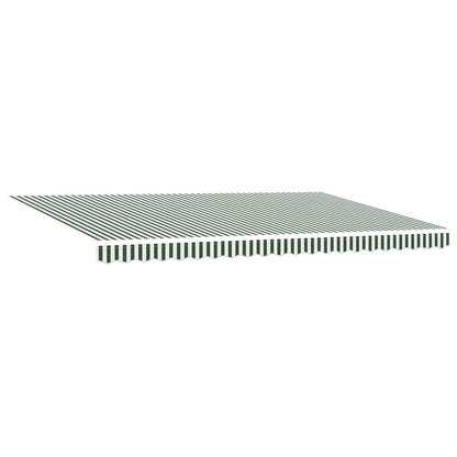 vidaXL Retractable Awning Green and White 500 x 300 cm 2