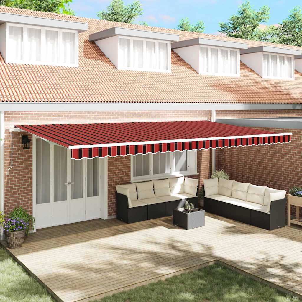 vidaXL Retractable Awning Orange and Brown 600 x 300 cm 1