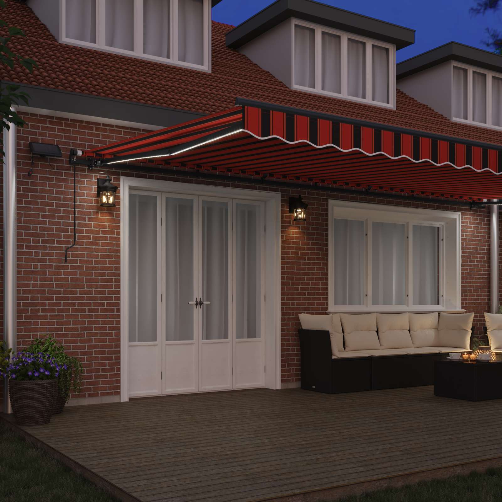vidaXL Retractable Awning Orange and brown 600 x 300 cm 3