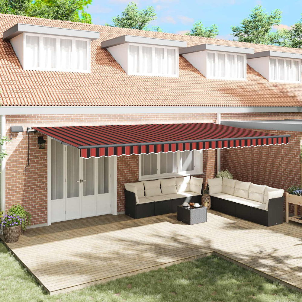 vidaXL Retractable Awning Orange and brown 600 x 300 cm