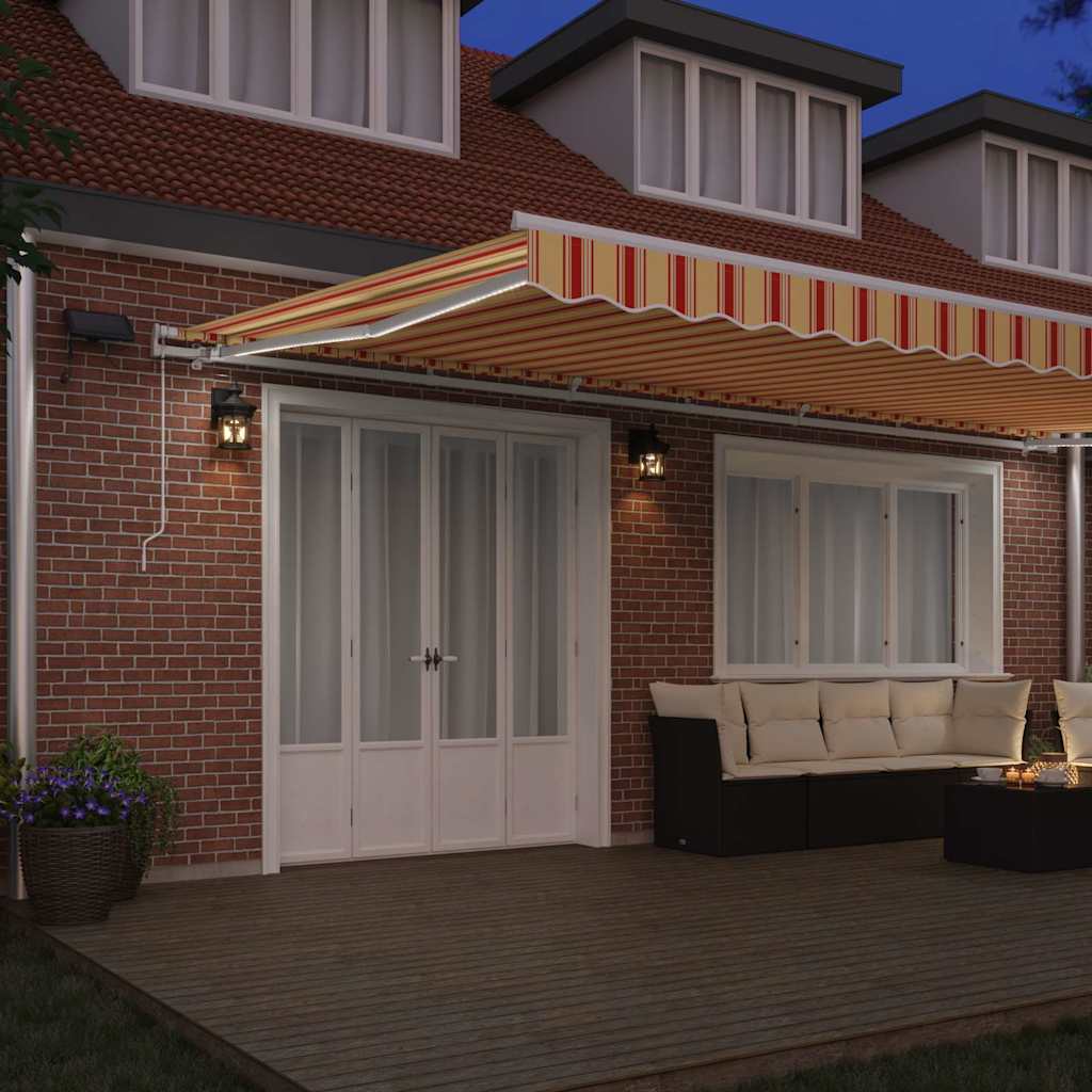vidaXL Retractable Awning Yellow and Orange 600 x 300 cm 3