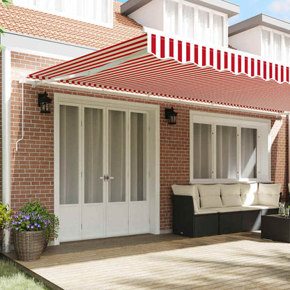 vidaXL Retractable Awning Red and White 600 x 300 cm 3