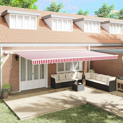 vidaXL Retractable Awning Red and White 600 x 300 cm 1