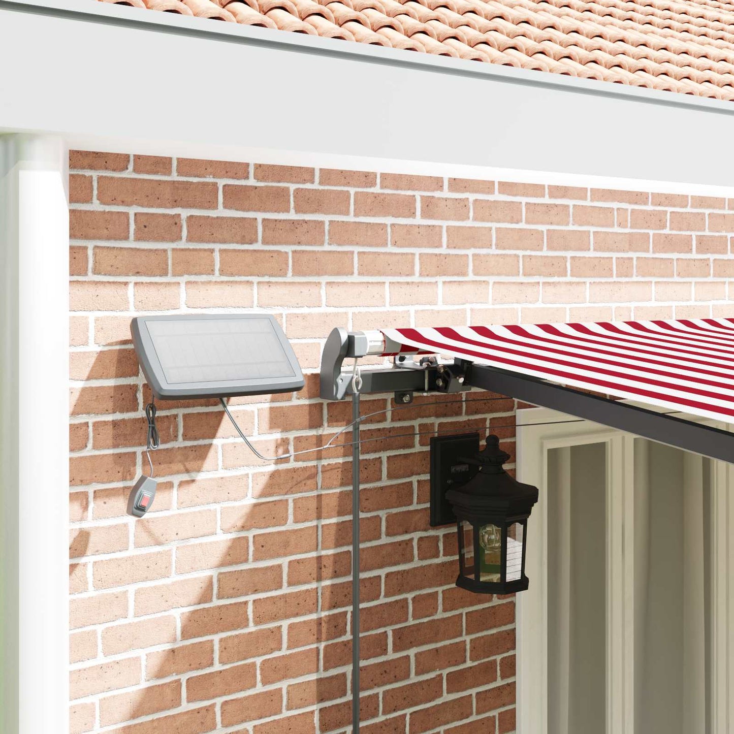 vidaXL Retractable Awning Red and White 600 x 300 cm 4