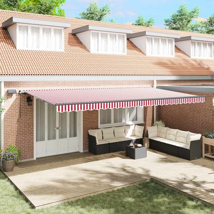 vidaXL Retractable Awning Red and White 600 x 300 cm 1