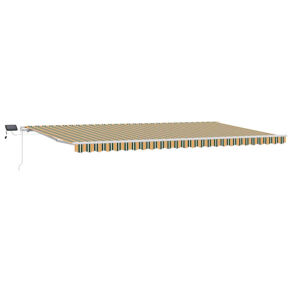 vidaXL Retractable Awning Green and yellow 600 x 300 cm 2