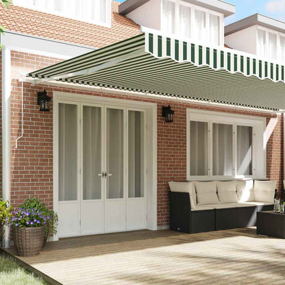 vidaXL Retractable Awning Green and White 600 x 300 cm 3