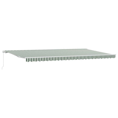 vidaXL Retractable Awning Green and White 600 x 300 cm 2