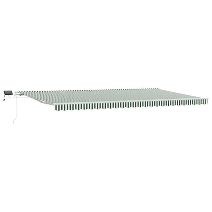vidaXL Retractable Awning Green and White 600 x 300 cm 2