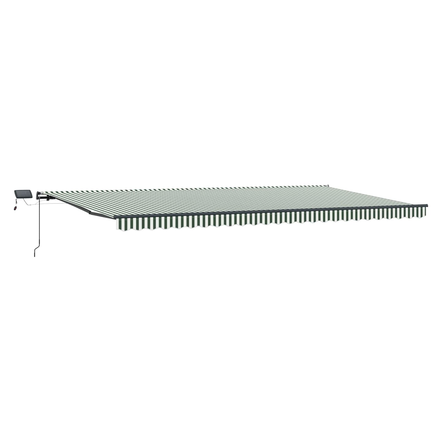 vidaXL Retractable Awning Green and White 600 x 300 cm 5