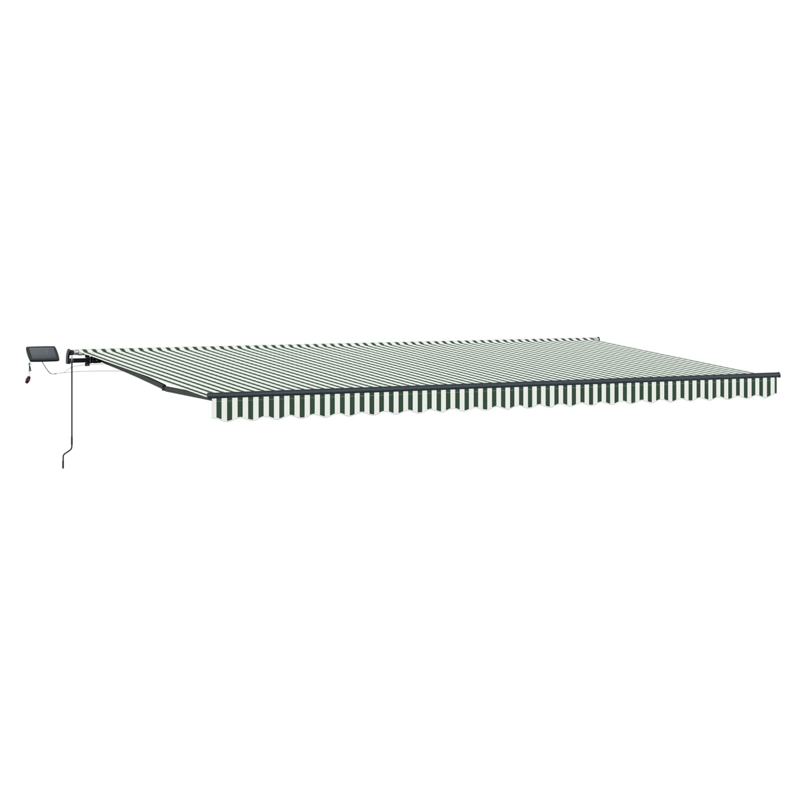 vidaXL Retractable Awning Green and White 600 x 300 cm 5