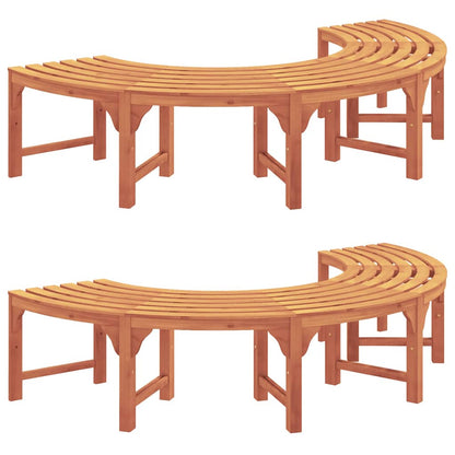 vidaXL Tree Bench 8 -Seater 2 pcs 160 x 80 x 45cm Natural 2