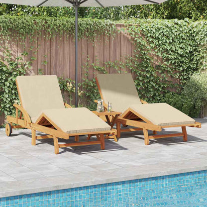 vidaXL Sun Lounger 2 pcs Solid Acacia Wood Beige 1