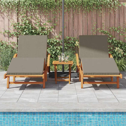 vidaXL Sun Lounger 2 pcs Solid Acacia Wood Taupe 3