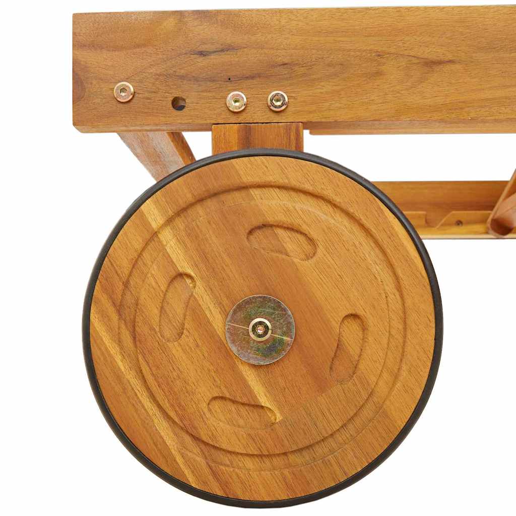 vidaXL Sun Lounger 2 pcs Solid Acacia Wood Red 4