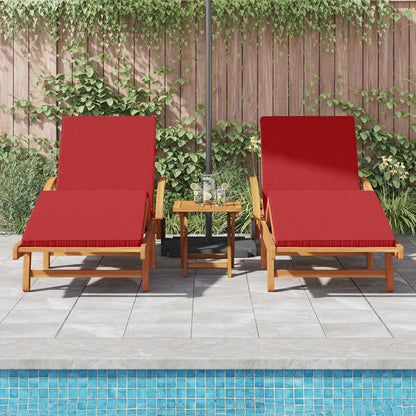 vidaXL Sun Lounger 2 pcs Solid Acacia Wood Red 3