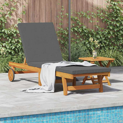 vidaXL Sun Lounger 2 pcs Solid Acacia Wood Brown Dark Grey