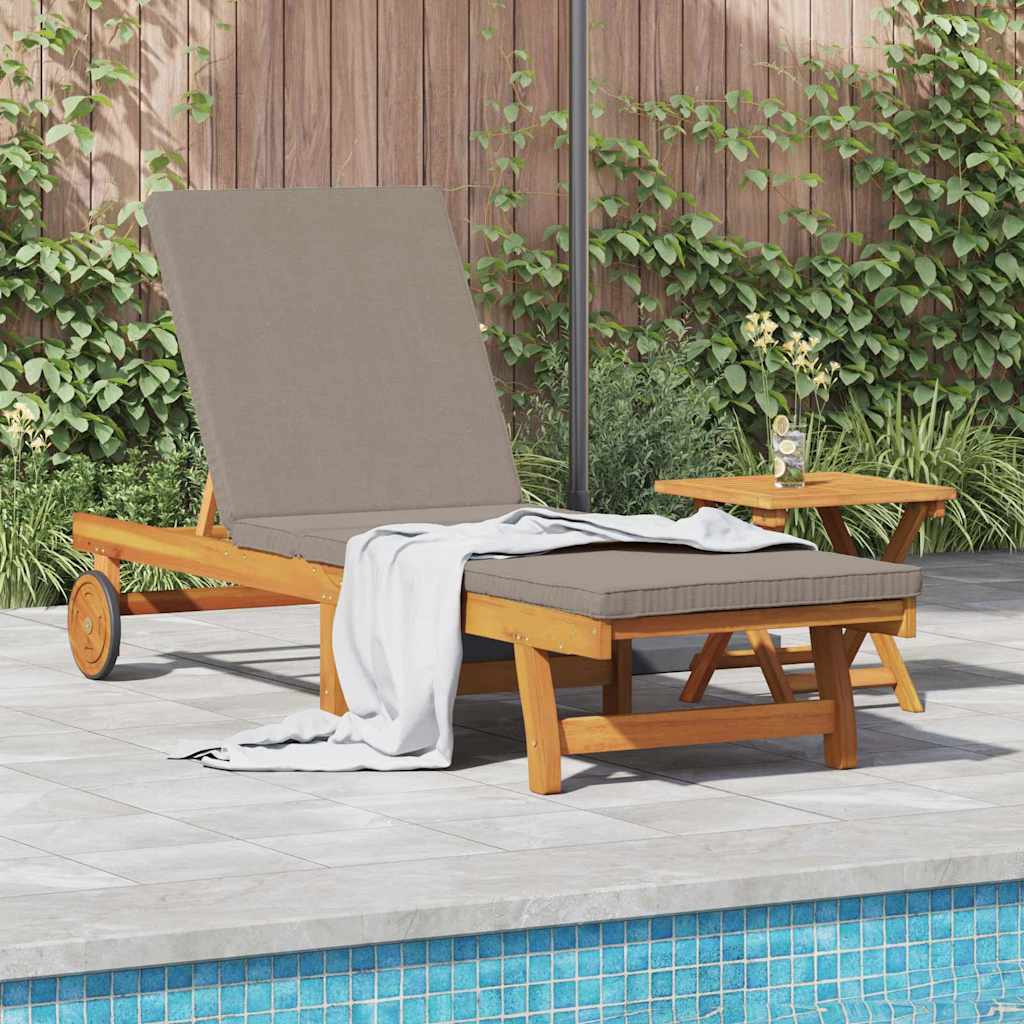 vidaXL Sun Lounger 2 pcs Solid Acacia Wood Brown Taupe