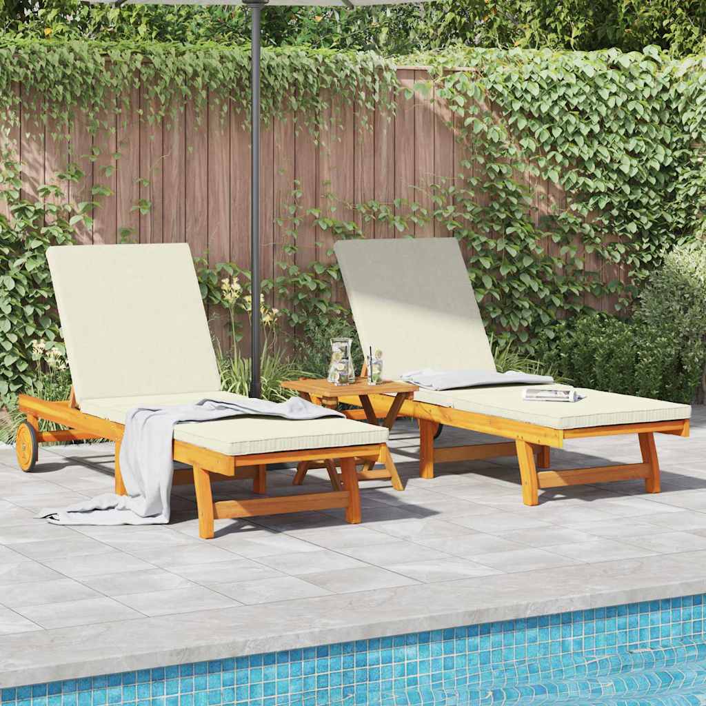 vidaXL Sun Lounger 3 pcs Solid Acacia Wood Brown 1
