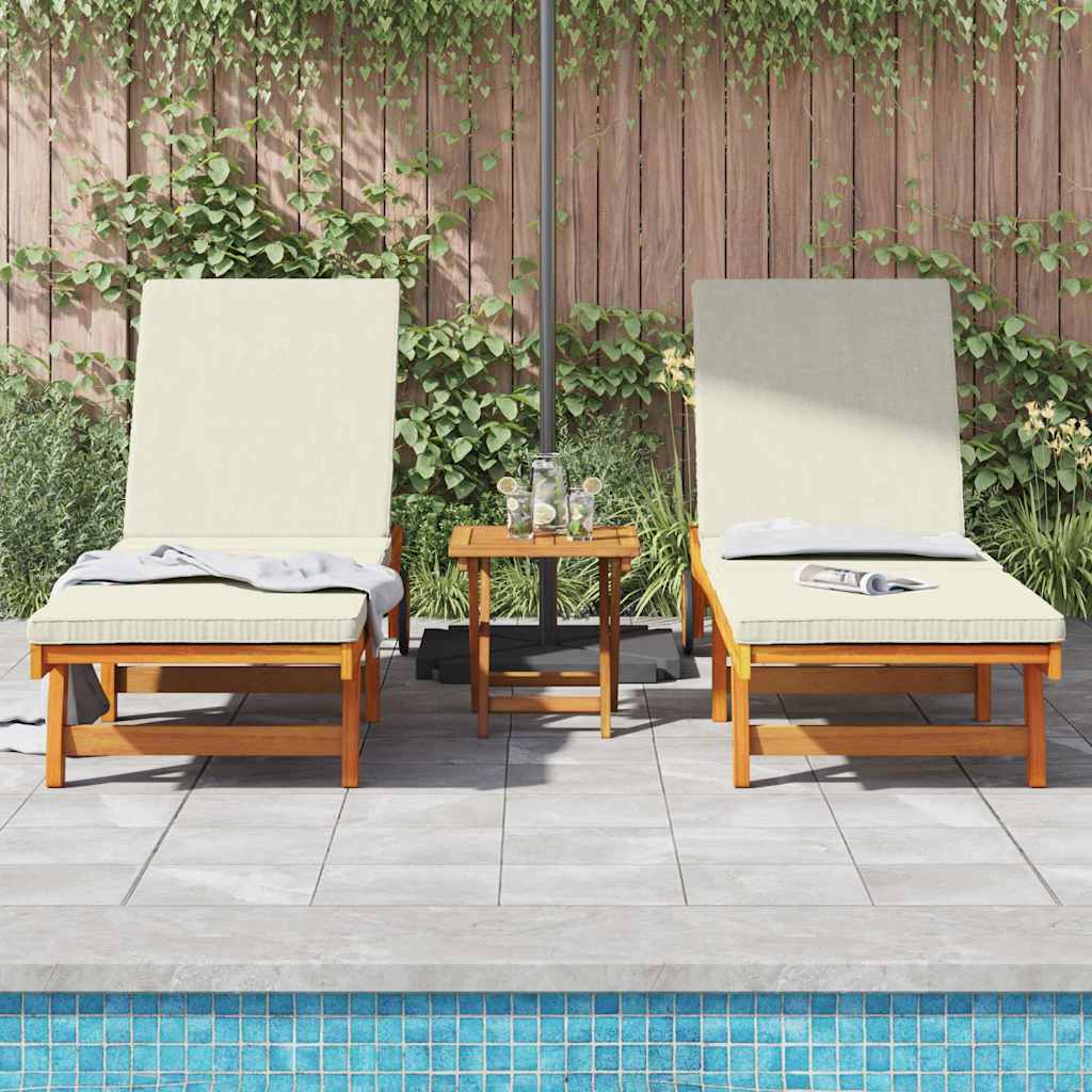 vidaXL Sun Lounger 3 pcs Solid Acacia Wood Brown 3