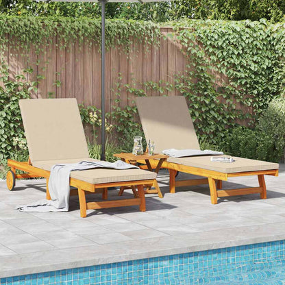 vidaXL Sun Lounger 3 pcs Solid Acacia Wood Brown 1