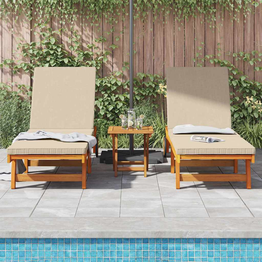 vidaXL Sun Lounger 3 pcs Solid Acacia Wood Brown 3