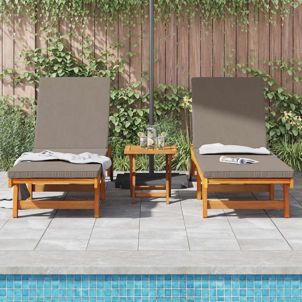 vidaXL Sun Lounger 3 pcs Solid Acacia Wood Brown 3