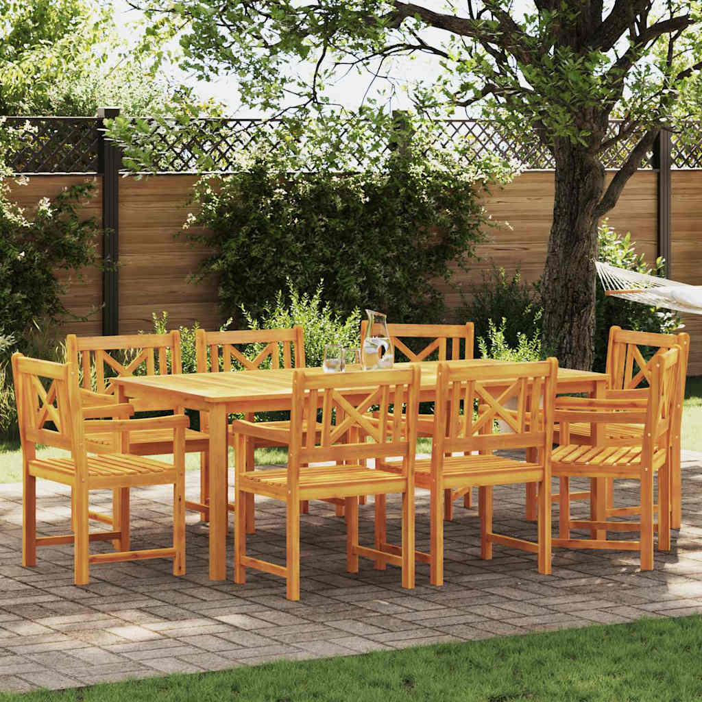 vidaXL Garden Chairs 8 pcs Natural Solid Acacia Wood 1