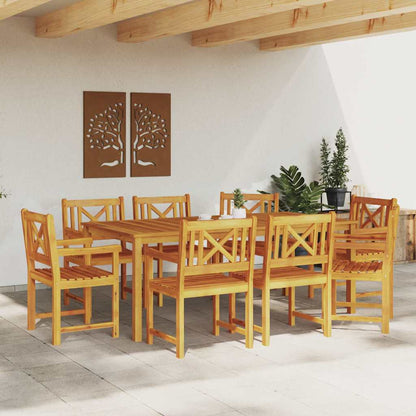 vidaXL Garden Chairs 8 pcs Natural Solid Acacia Wood 3