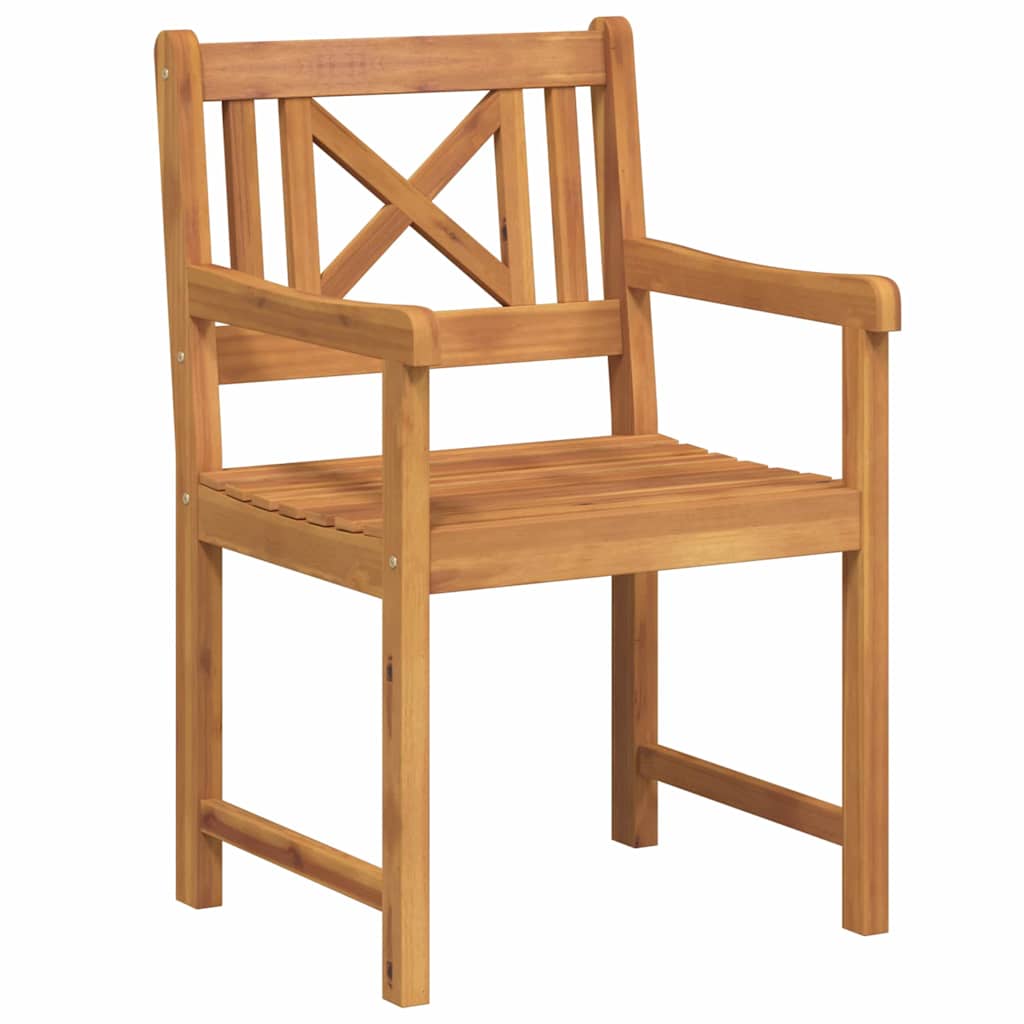 vidaXL Garden Chairs 8 pcs Natural Solid Acacia Wood 4