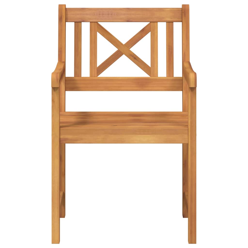 vidaXL Garden Chairs 8 pcs Natural Solid Acacia Wood 5