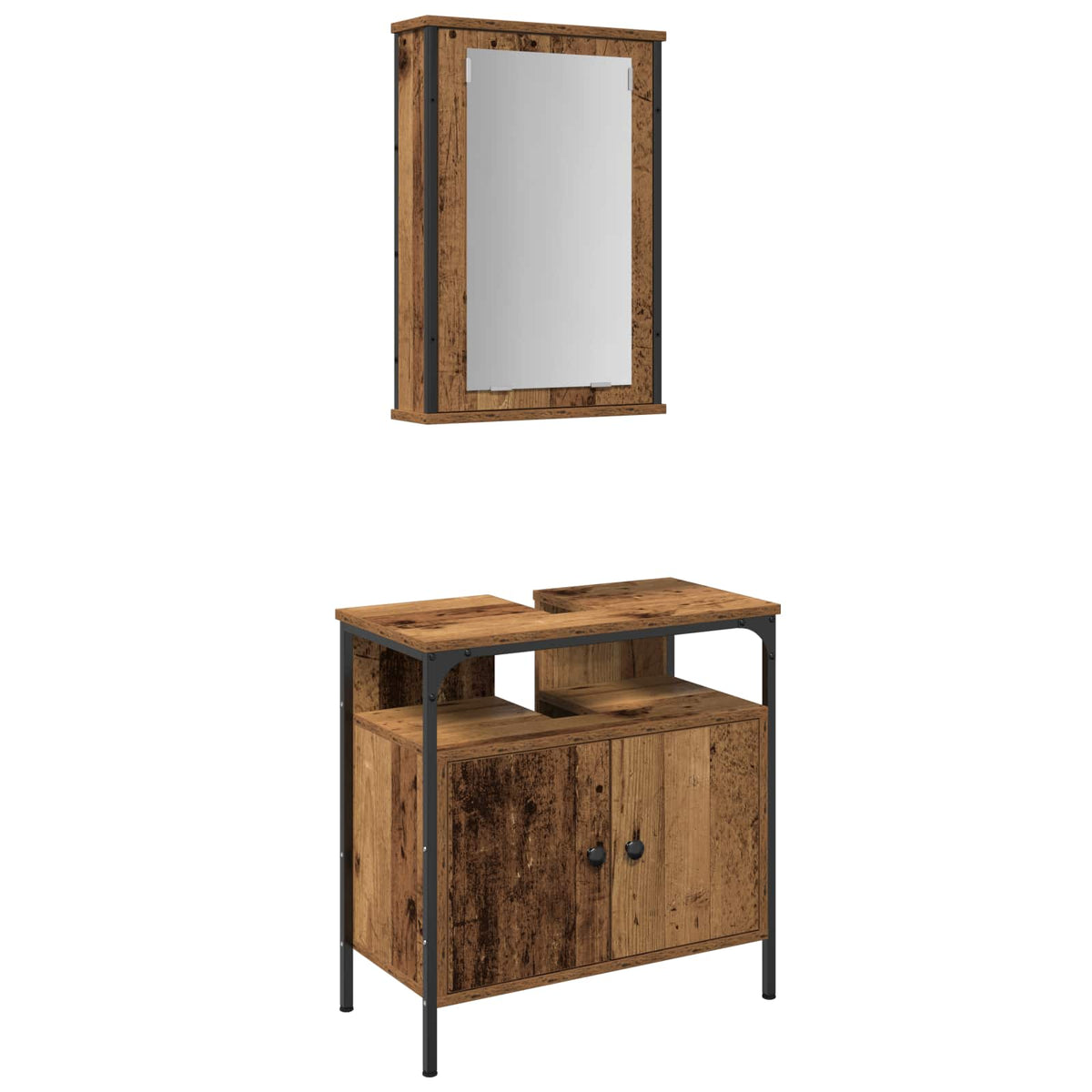 2 Piece Bathroom Furniture Set Engineered Wood Old wood