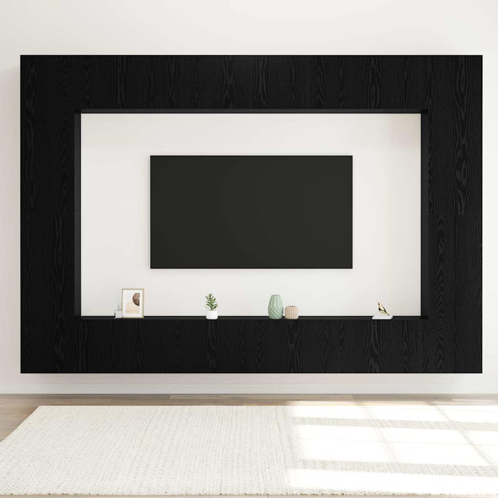 vidaXL TV Cabinet Set 8 pcs 100 x 30 x 30 cm Black Oak 4
