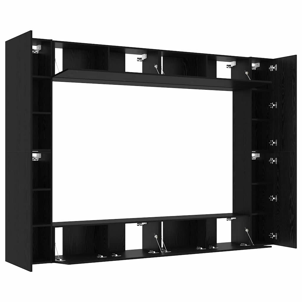 vidaXL TV Cabinet Set 8 pcs 100 x 30 x 30 cm Black Oak 5