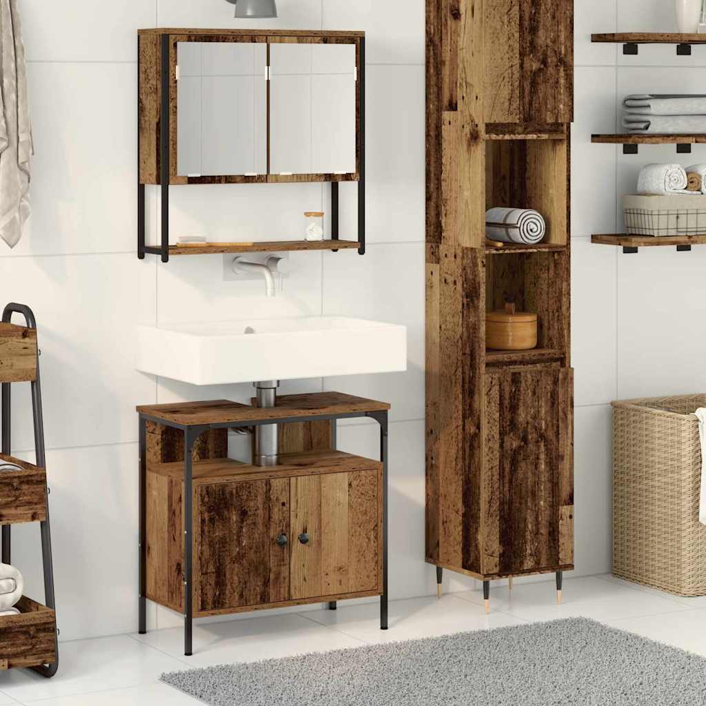 2 Piece Bathroom Furniture Set Engineered Wood Old wood