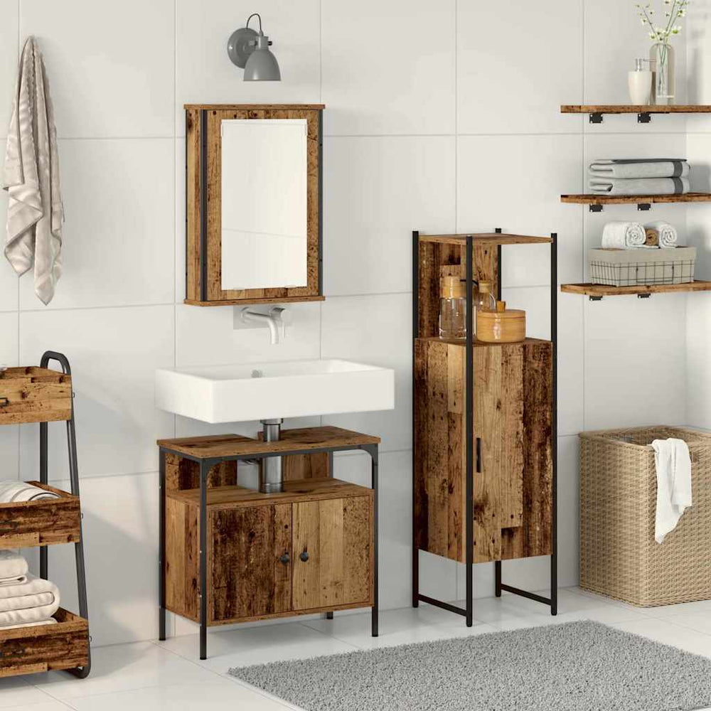 vidaXL 3 Piece Bathroom Furniture Set Engineered Wood