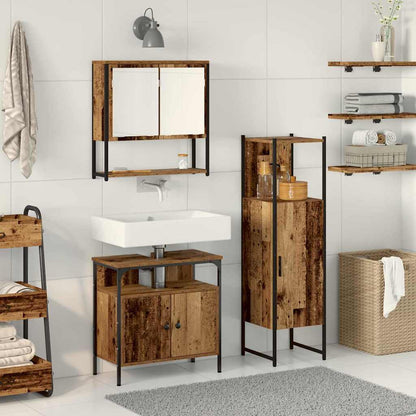 3 Piece Bathroom Furniture Set Engineered Wood Old wood