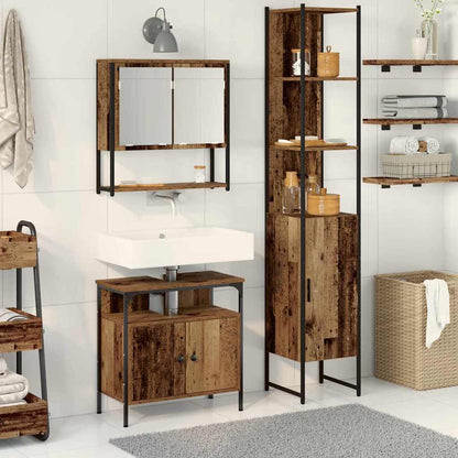 Bathroom Furniture Set 3 pcs Engineered Wood Old wood