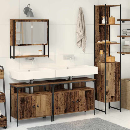 Bathroom Furniture Set 4 pcs Engineered Wood Old wood