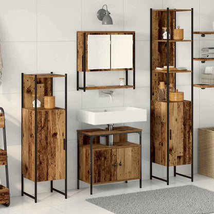 Bathroom Furniture Set 4 pcs Engineered Wood Old wood
